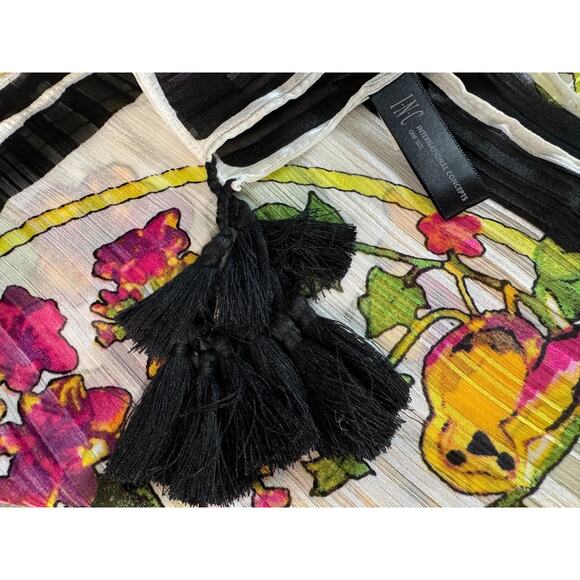 INC International Concepts Floral Printed Scarf with Tassels - Picture 3 of 8